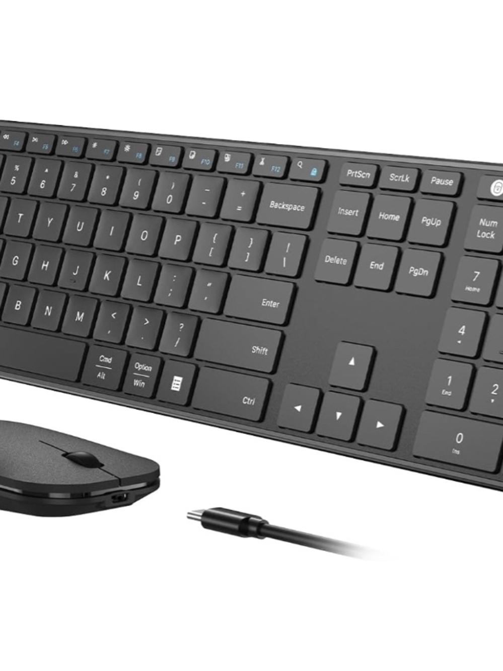 Wireless Bluetooth Keyboard and Mouse Combo, SKM64-3 Rechargeable Slim Quiet